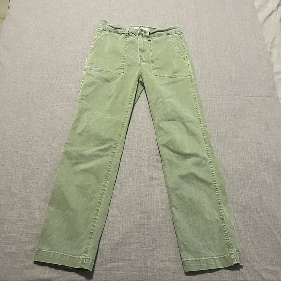 Madewell Cotton Everywhere Pants Washed Olive Size 25 Straight Leg Relaxed - Picture 2 of 7